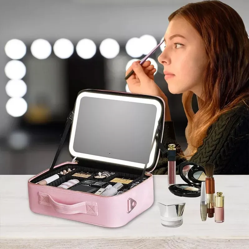 Cosmetiquera Con Espejo Led