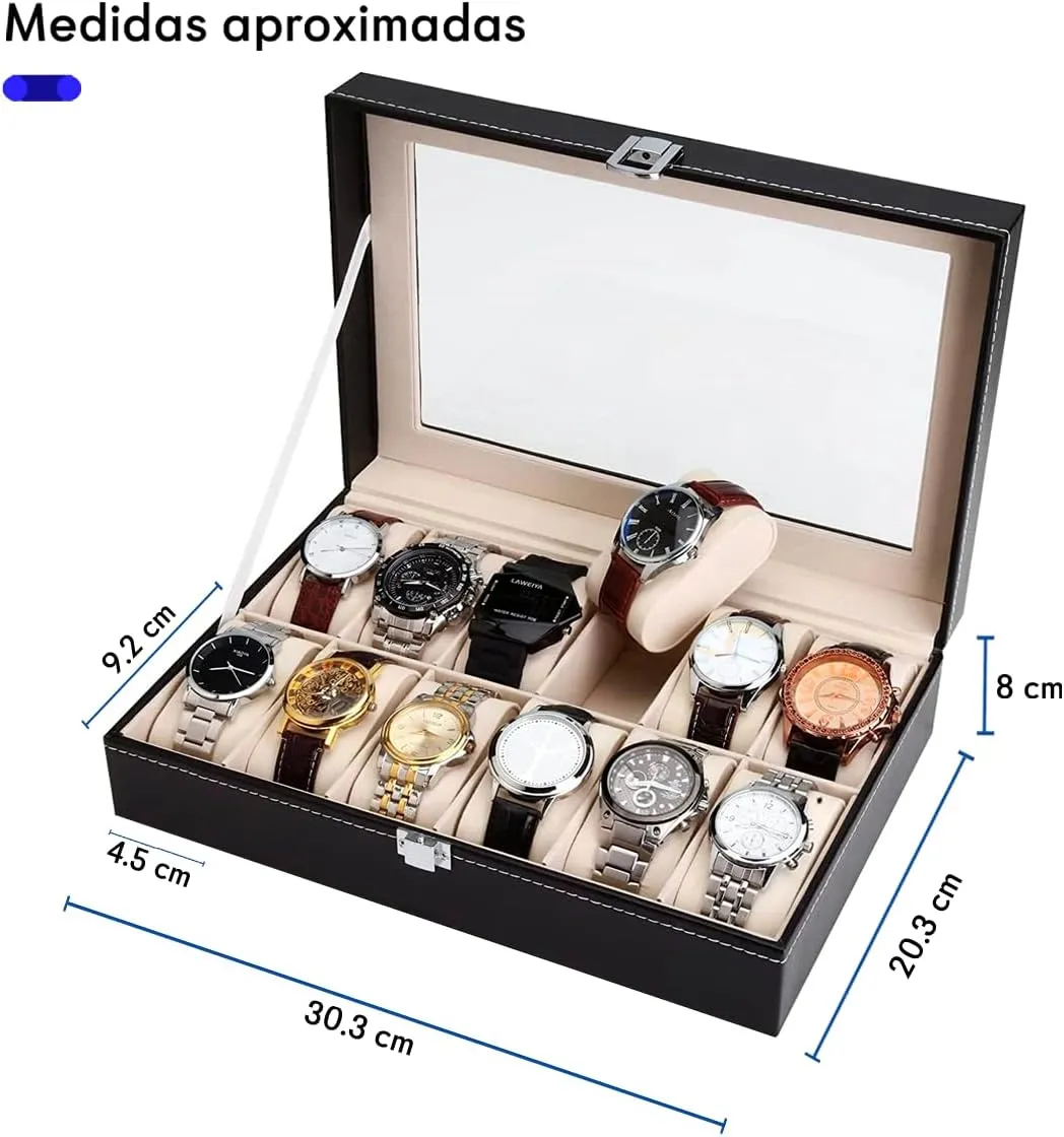 Caja Porta Reloj 12 Espacios